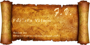Füzfa Vilmos névjegykártya